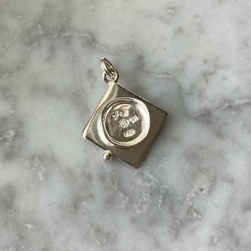 Sterling Graduation Cap Charm - Picture 3 of 5